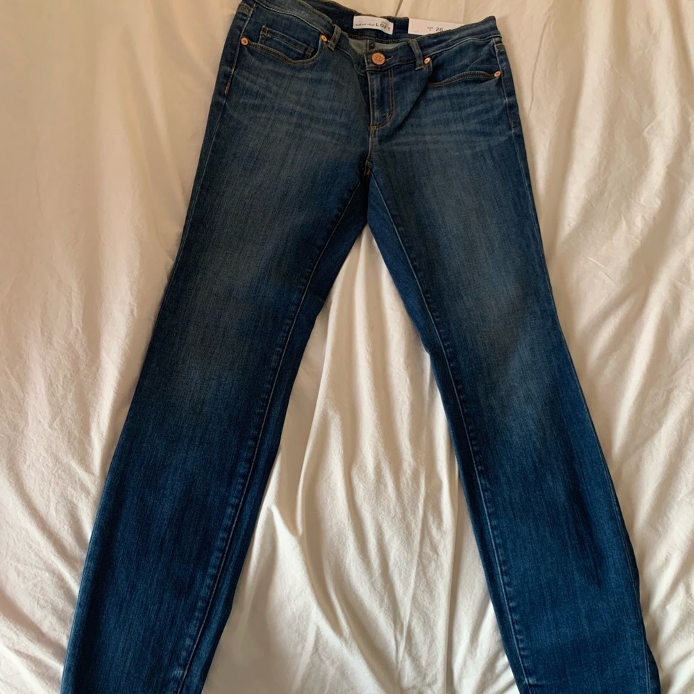 Stretch dark wash denim legging